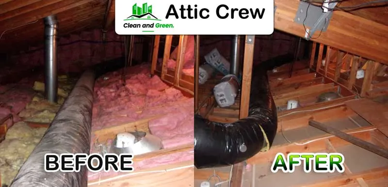 Attic cleanup: before and after