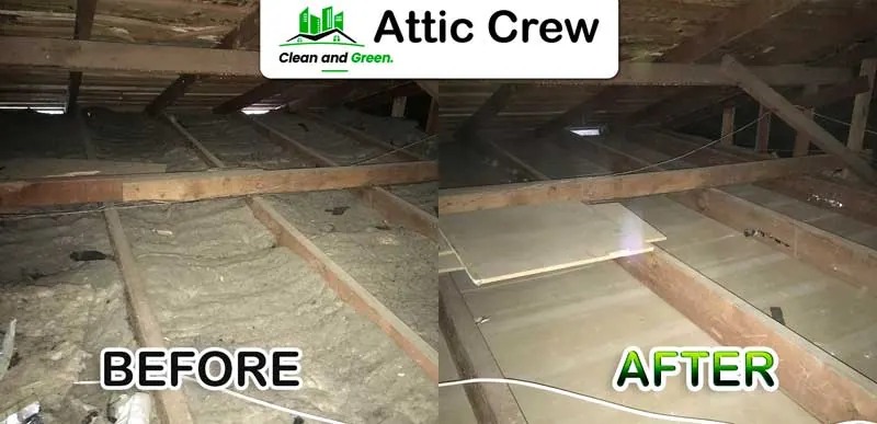 Attic cleanup: before and after