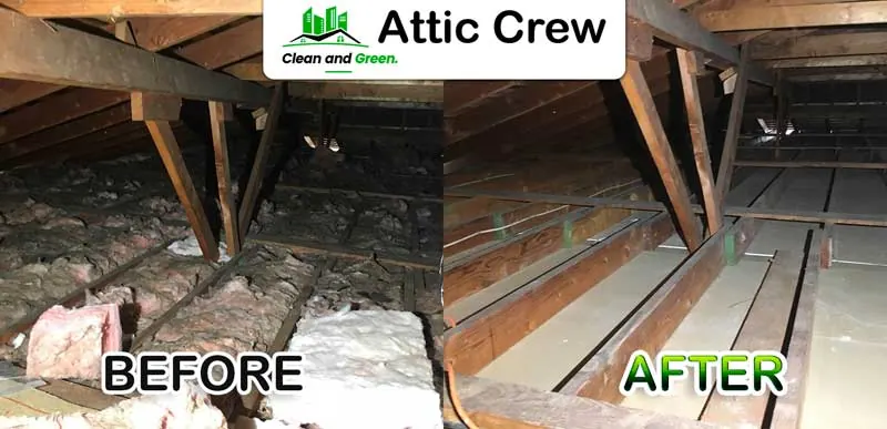 Attic cleanup: before and after