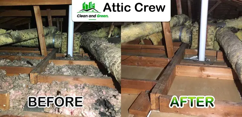 Attic cleanup: before and after