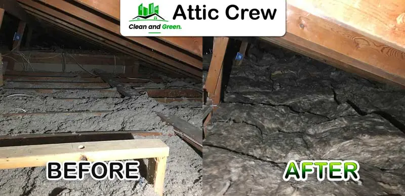 Insulation replacement: before and after