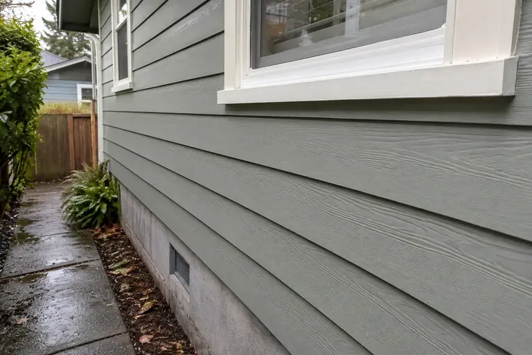 Finished cavity wall insulation job on a Craftsman home, with no visible holes where cellulose was blown into the walls.
