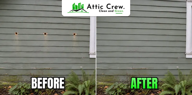 Wall insulation on a Craftsman bungalow: before and after