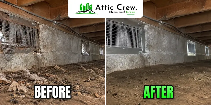 Crawl space vent sealing in Mount Vernon: before and after